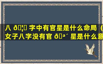 八 🦉 字中有官星是什么命局（女子八字没有官 🪴 星是什么意思）